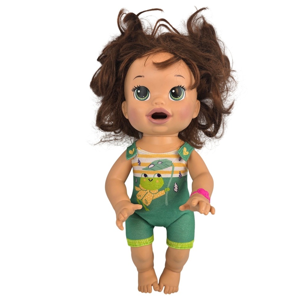 2014 Hasbro Baby Alive Doll Super Snackin Sara Brunette Talking English Spanish